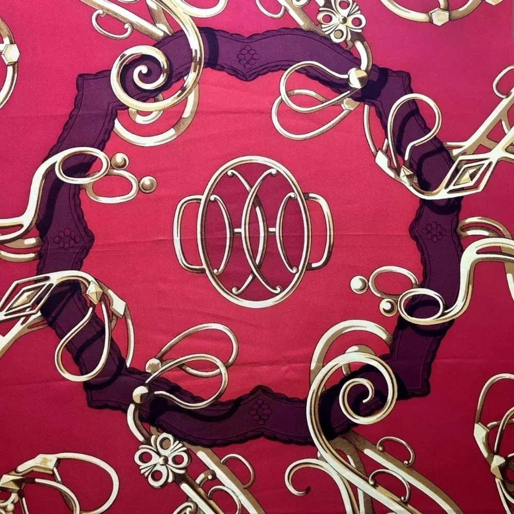 Hermès Red and Gold Silk Scarf